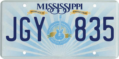 MS license plate JGY835
