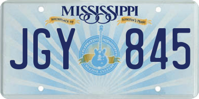 MS license plate JGY845