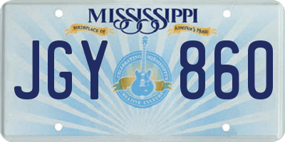 MS license plate JGY860
