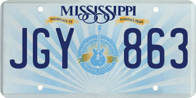 MS license plate JGY863