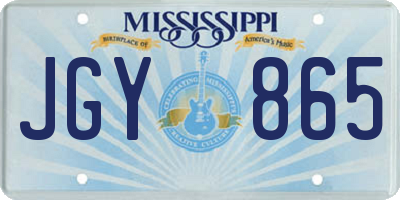 MS license plate JGY865