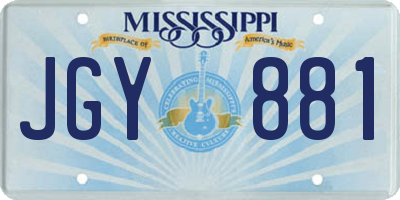 MS license plate JGY881