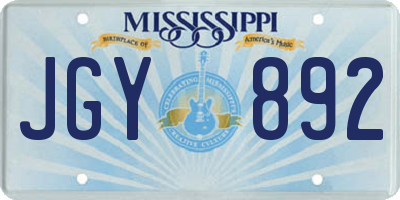 MS license plate JGY892