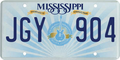 MS license plate JGY904