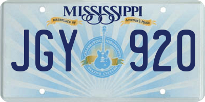 MS license plate JGY920