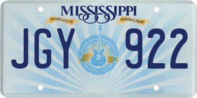 MS license plate JGY922
