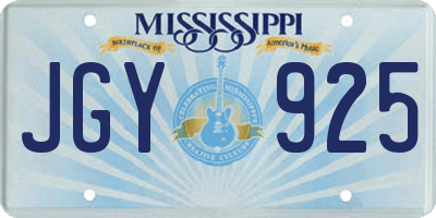 MS license plate JGY925