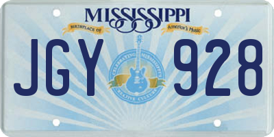MS license plate JGY928