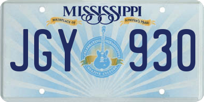 MS license plate JGY930
