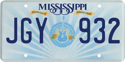 MS license plate JGY932