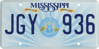 MS license plate JGY936