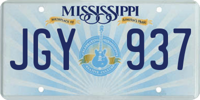 MS license plate JGY937