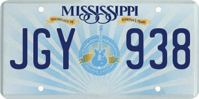 MS license plate JGY938