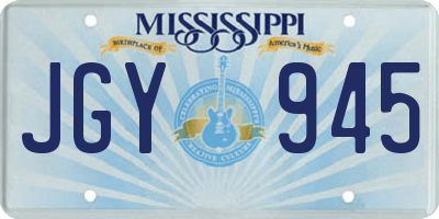 MS license plate JGY945