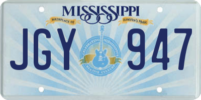 MS license plate JGY947