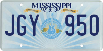 MS license plate JGY950
