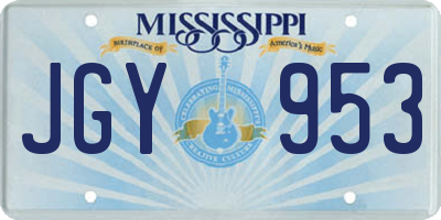 MS license plate JGY953