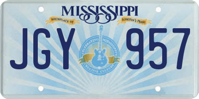 MS license plate JGY957