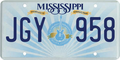 MS license plate JGY958