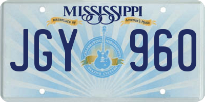 MS license plate JGY960