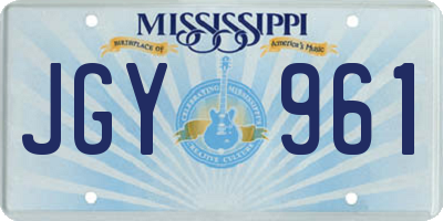 MS license plate JGY961