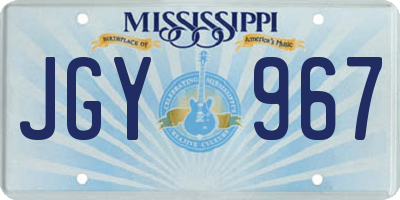 MS license plate JGY967