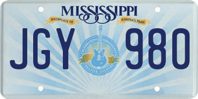 MS license plate JGY980