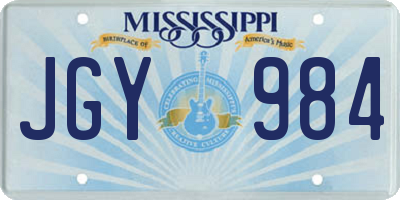 MS license plate JGY984