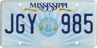 MS license plate JGY985