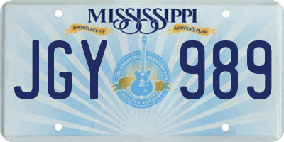 MS license plate JGY989