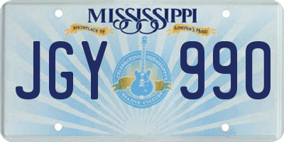 MS license plate JGY990