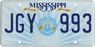 MS license plate JGY993