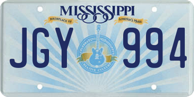 MS license plate JGY994