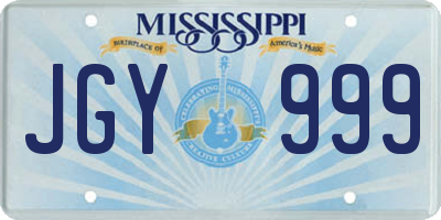 MS license plate JGY999