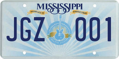 MS license plate JGZ001