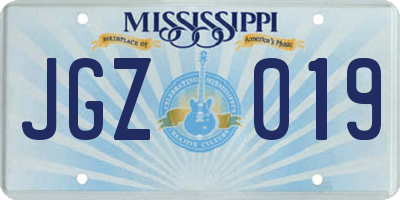 MS license plate JGZ019