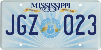 MS license plate JGZ023