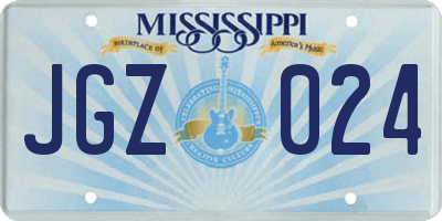 MS license plate JGZ024