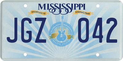 MS license plate JGZ042