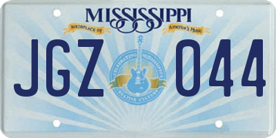 MS license plate JGZ044