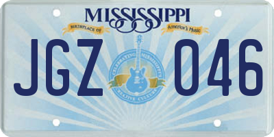 MS license plate JGZ046
