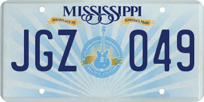 MS license plate JGZ049