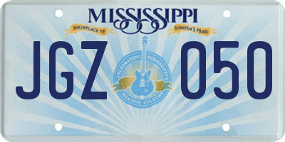 MS license plate JGZ050