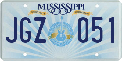 MS license plate JGZ051