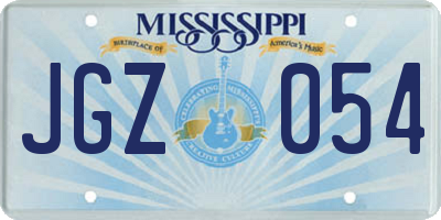 MS license plate JGZ054