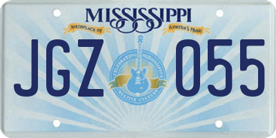 MS license plate JGZ055