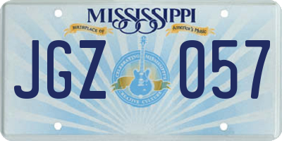 MS license plate JGZ057