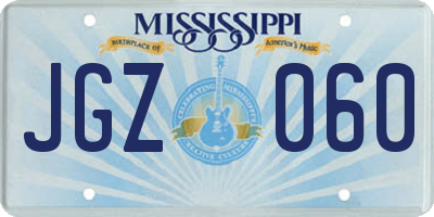 MS license plate JGZ060