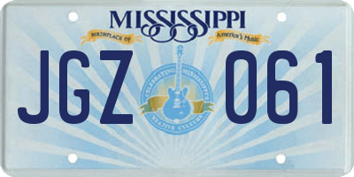 MS license plate JGZ061