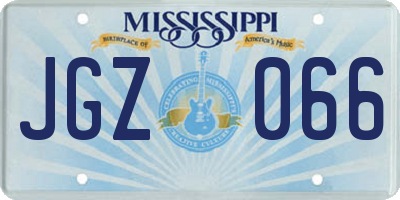 MS license plate JGZ066